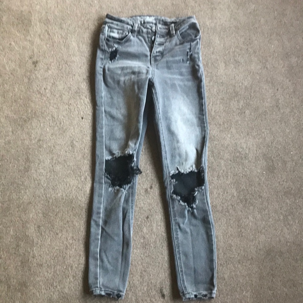 Grey ripped jeans